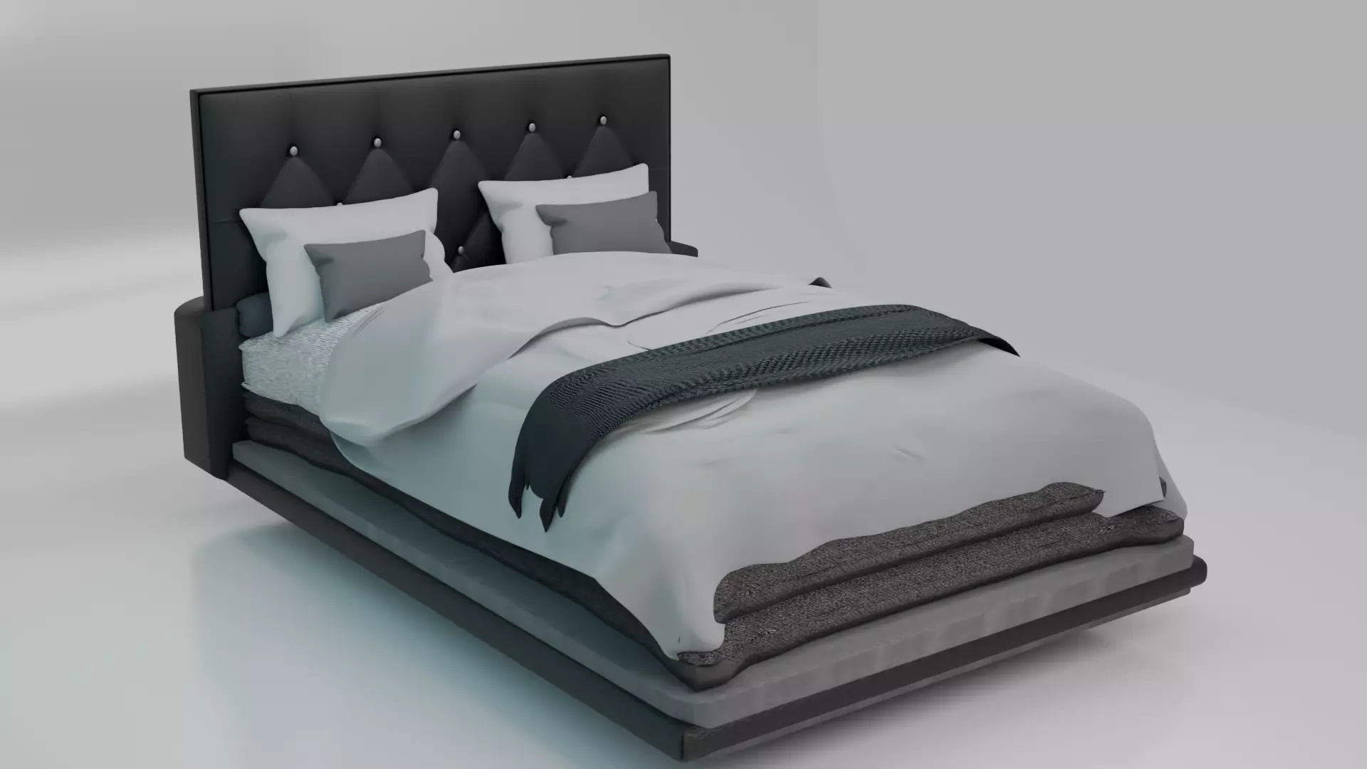 Modern bed For interior 3D model 3D model_0