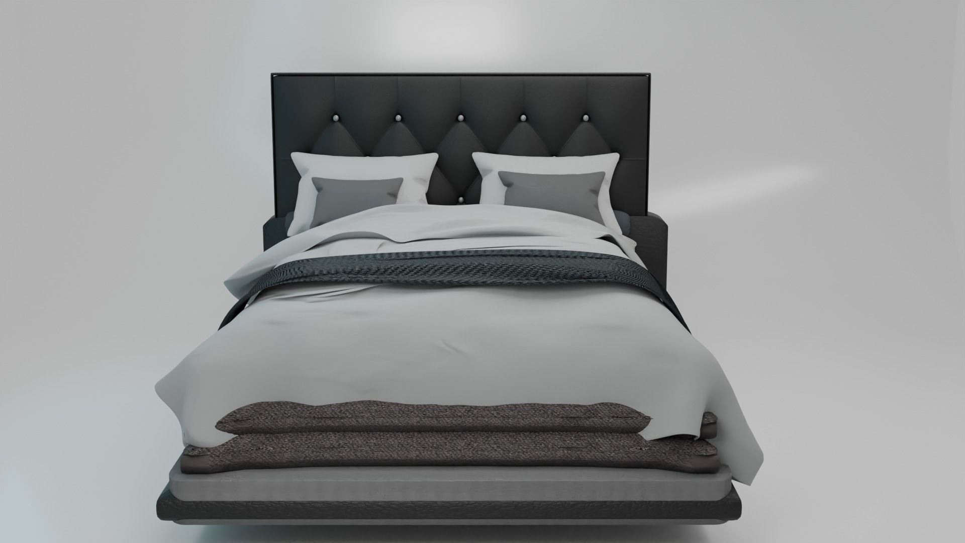 Modern bed For interior 3D model 3D model_3