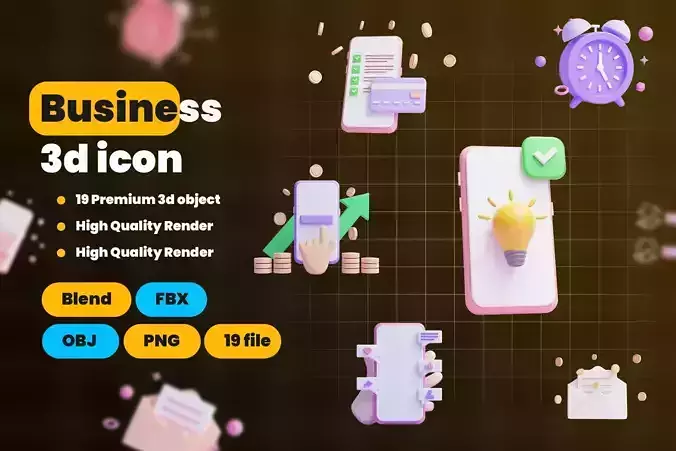 Business Idea 3d Illustration Icon Pack