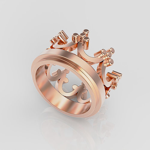 Crown  Ring 3D print model