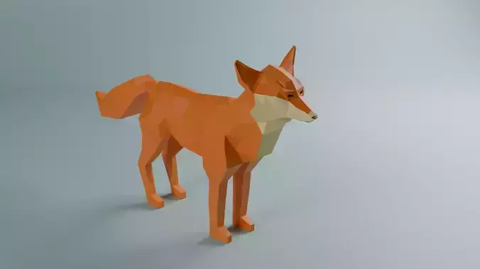 Fox 3d low poly model
