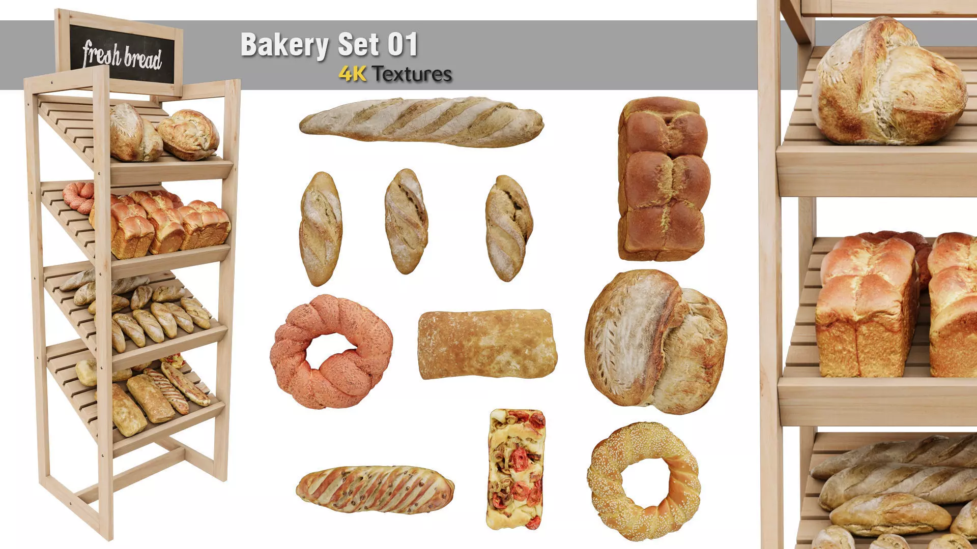Bakery Set 01 Low-poly 3D model