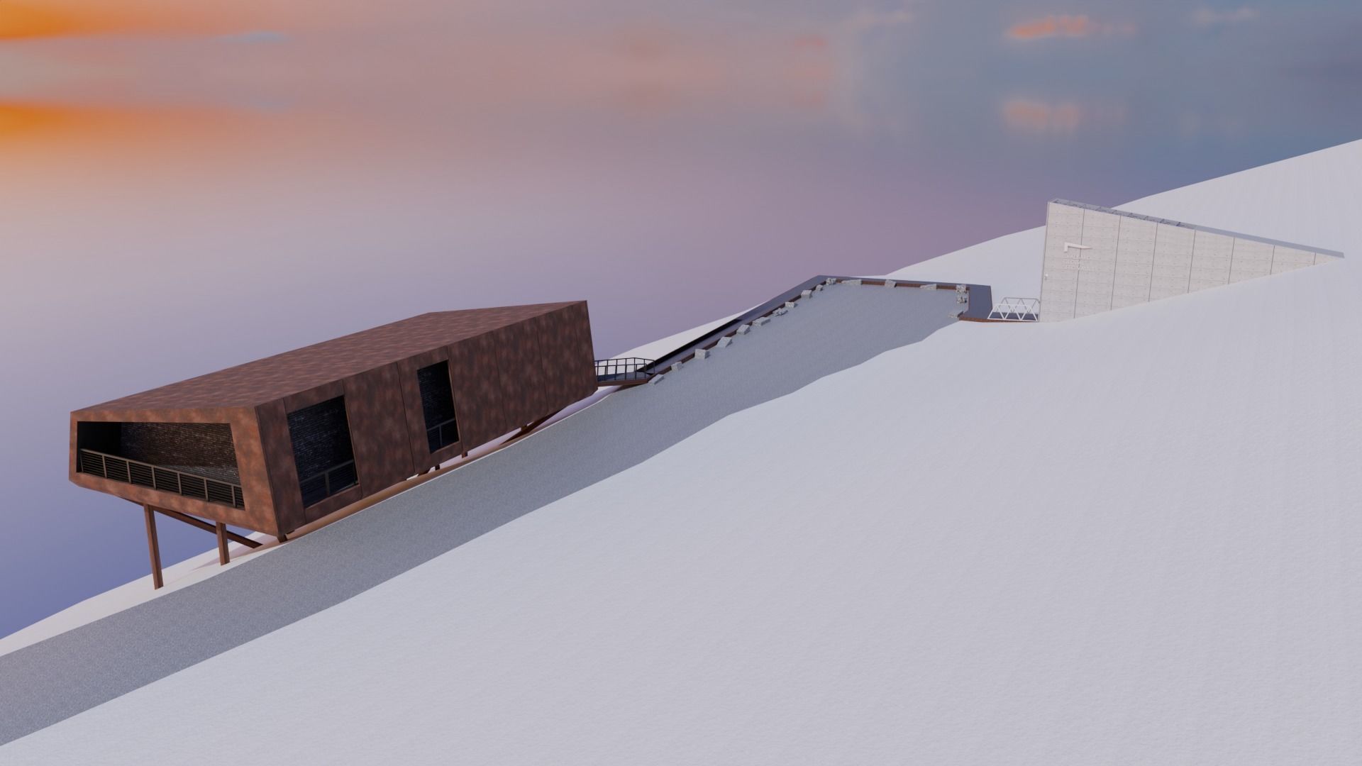 Svalbard Global Seed Vault Low-poly 3D model_5