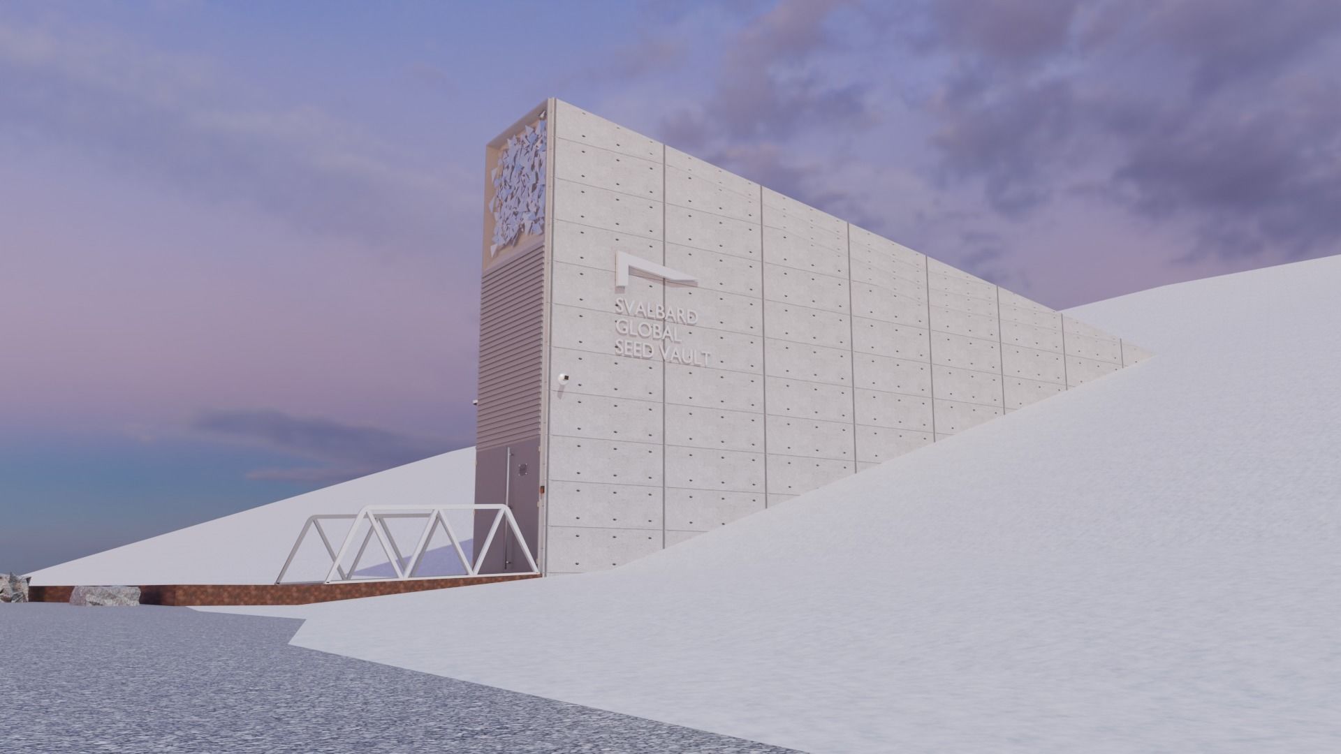 Svalbard Global Seed Vault Low-poly 3D model_2