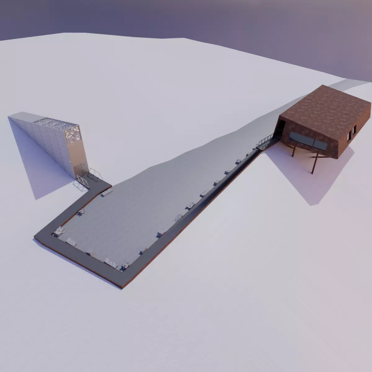 Svalbard Global Seed Vault Low-poly 3D model_0