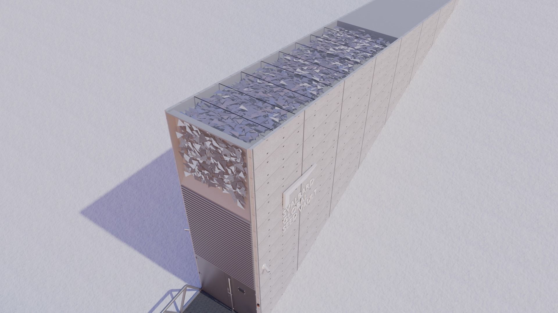 Svalbard Global Seed Vault Low-poly 3D model_6