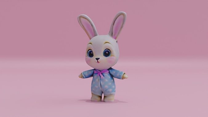 Rabbit Doll Children Free low-poly 3D model