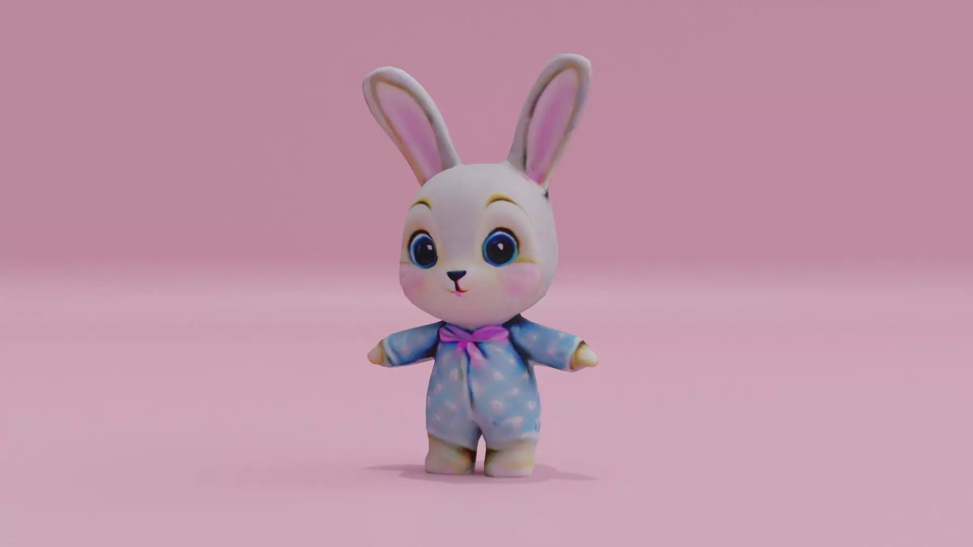 Rabbit Doll Children Free low-poly 3D model