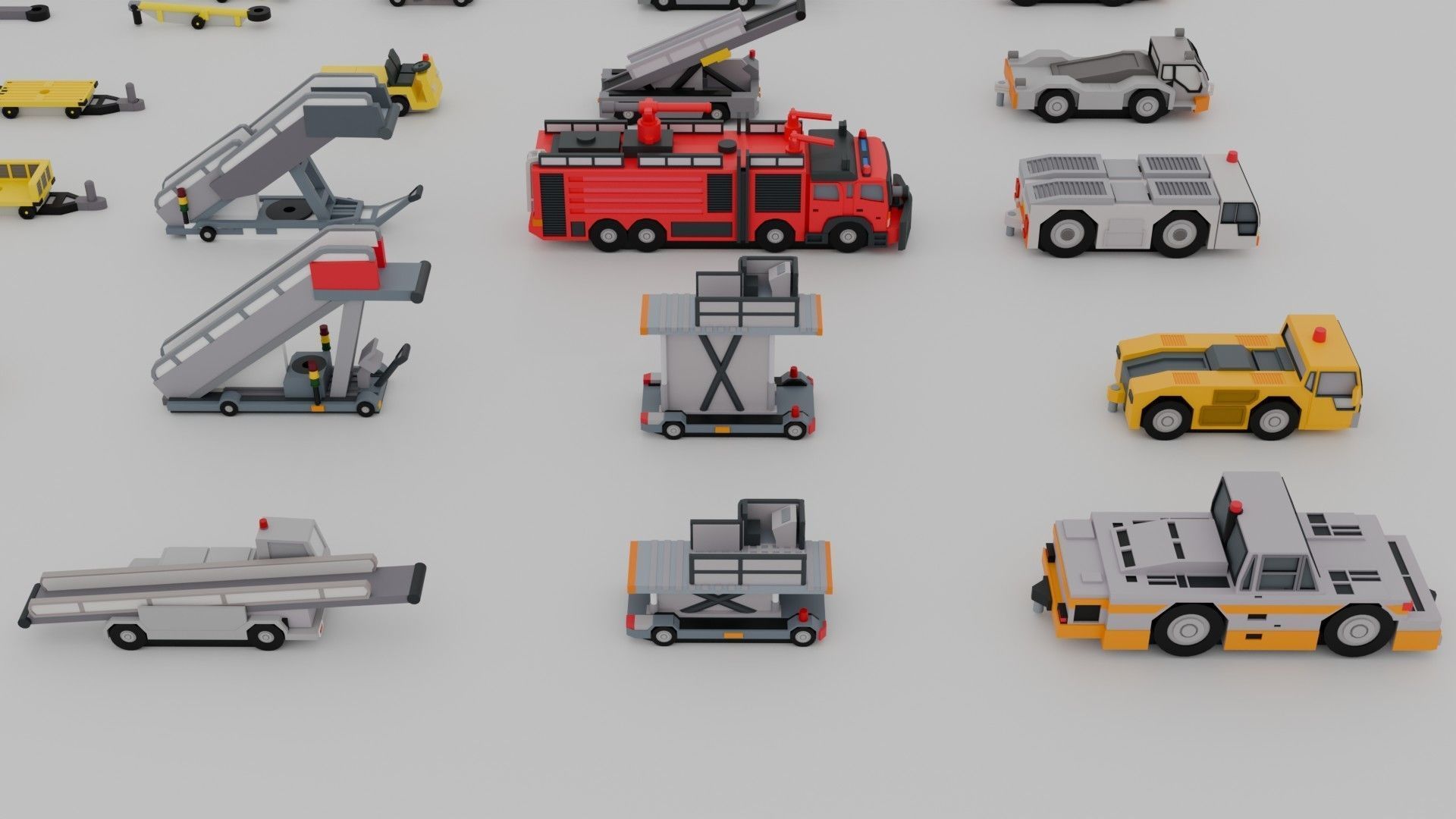 Airport Vehicle Pack Low-poly 3D model_5