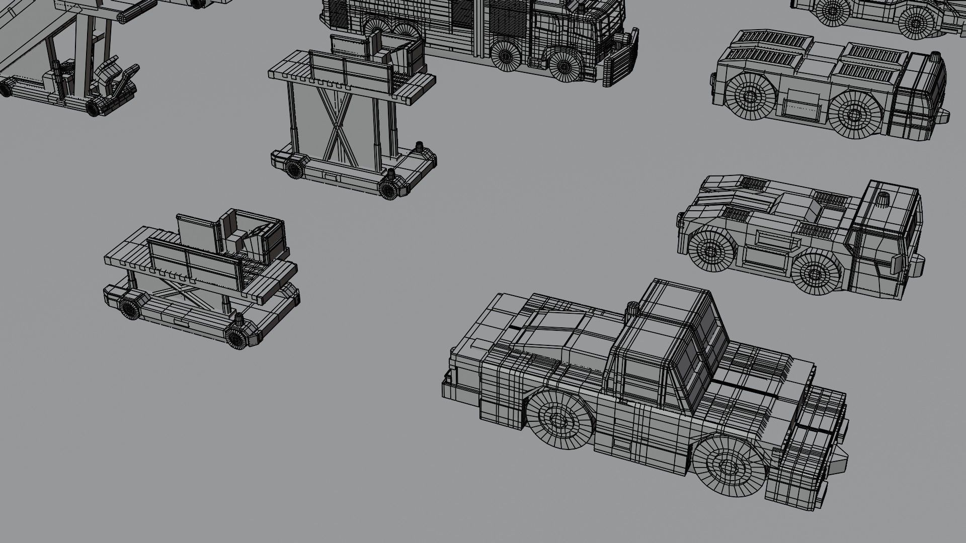 Airport Vehicle Pack Low-poly 3D model_12