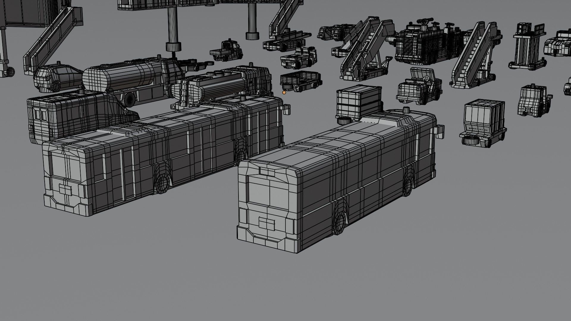 Airport Vehicle Pack Low-poly 3D model_13