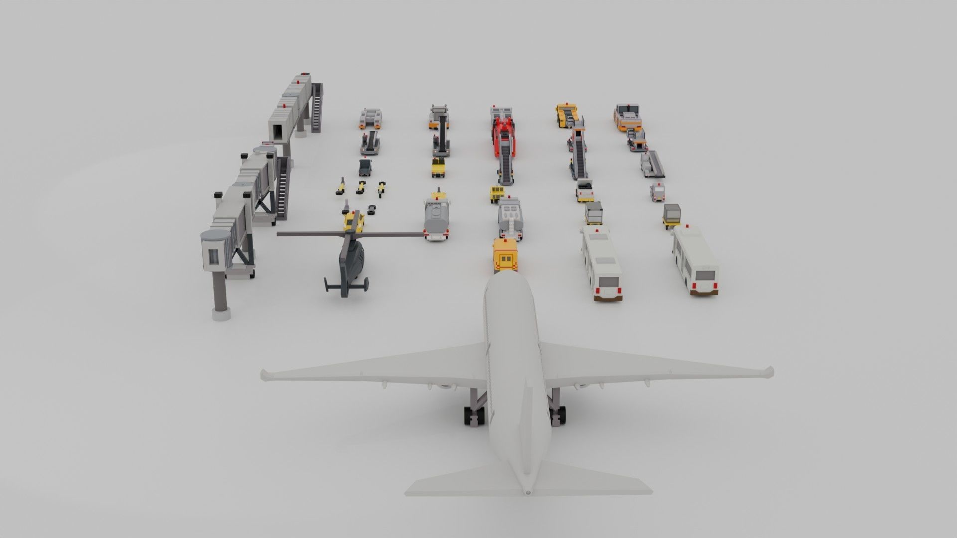Airport Vehicle Pack Low-poly 3D model_2