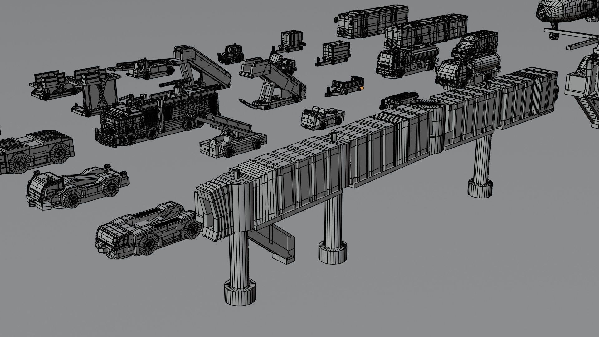 Airport Vehicle Pack Low-poly 3D model_11