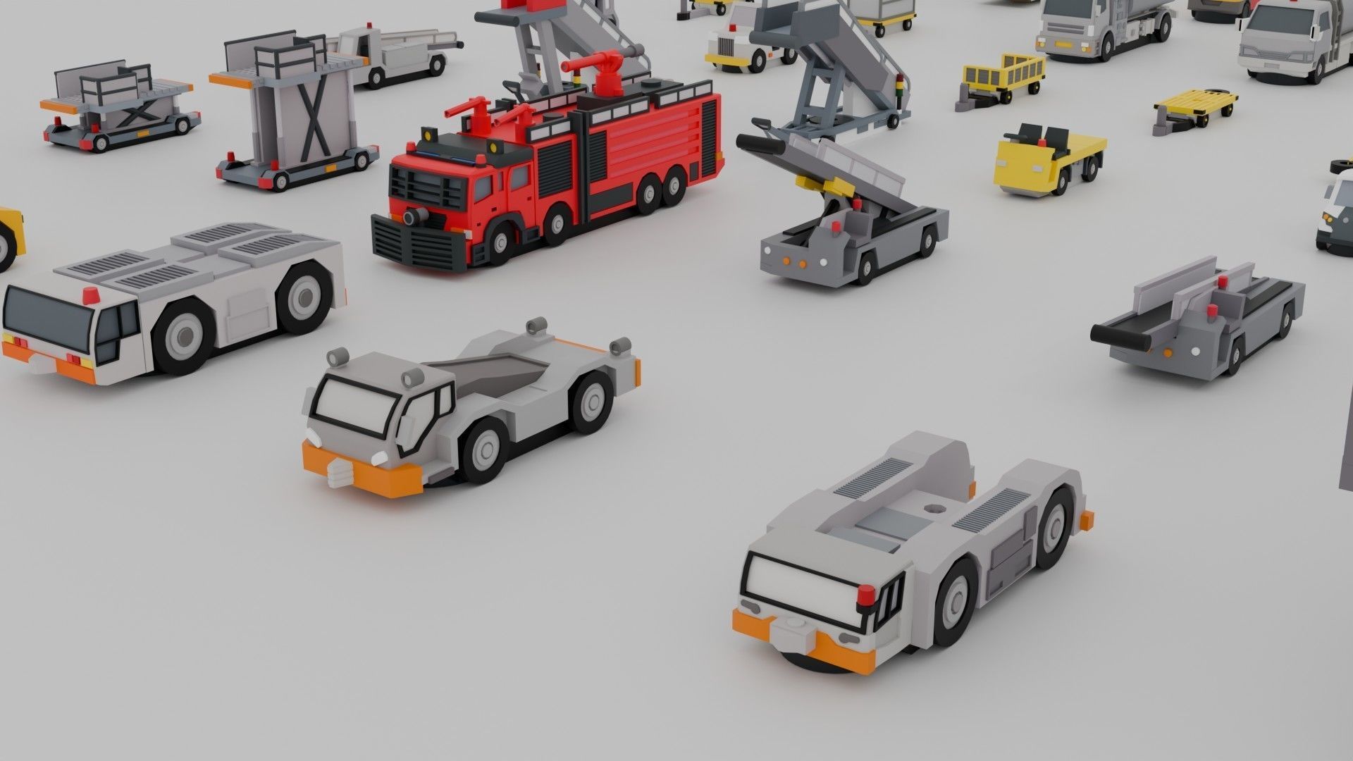 Airport Vehicle Pack Low-poly 3D model_3