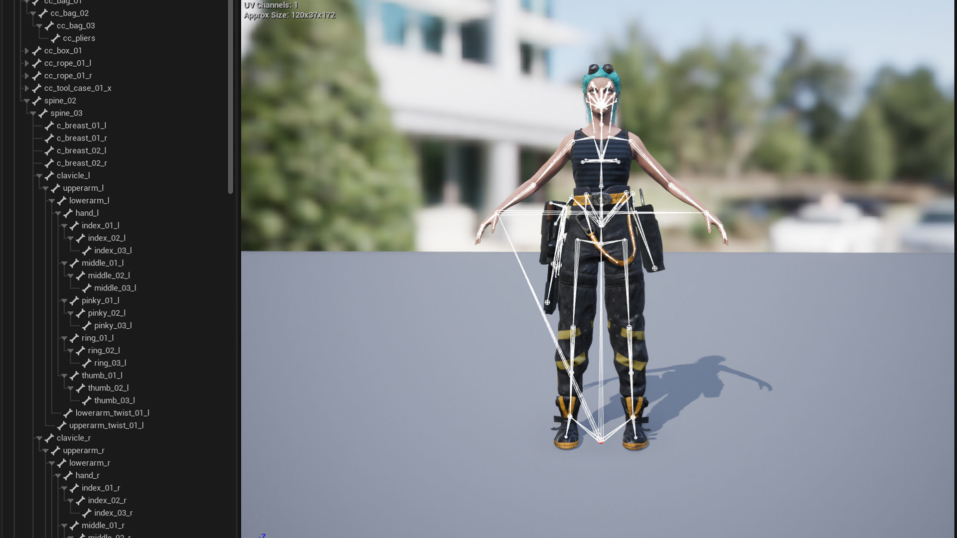 Engineer Girl game character Low-poly 3D model_24