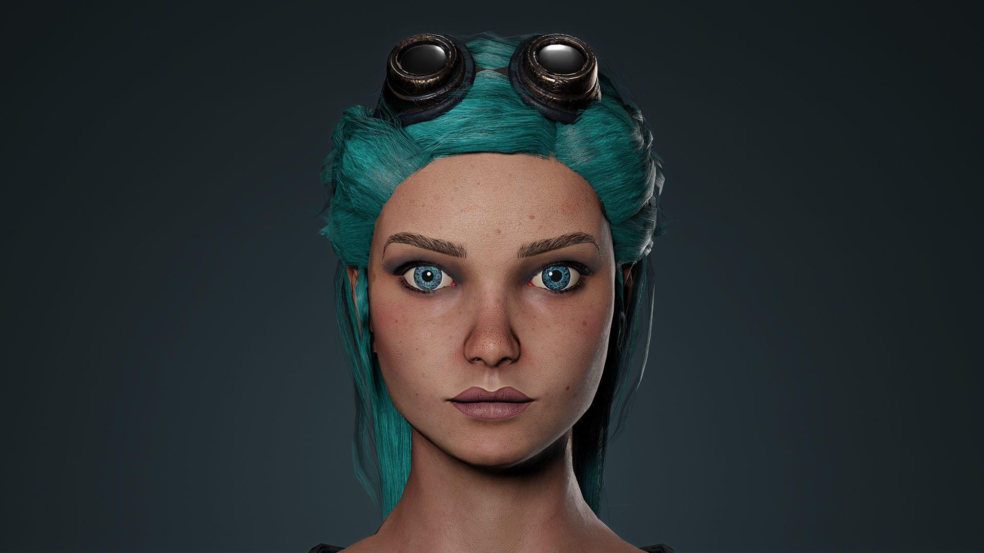 Engineer Girl game character Low-poly 3D model_13