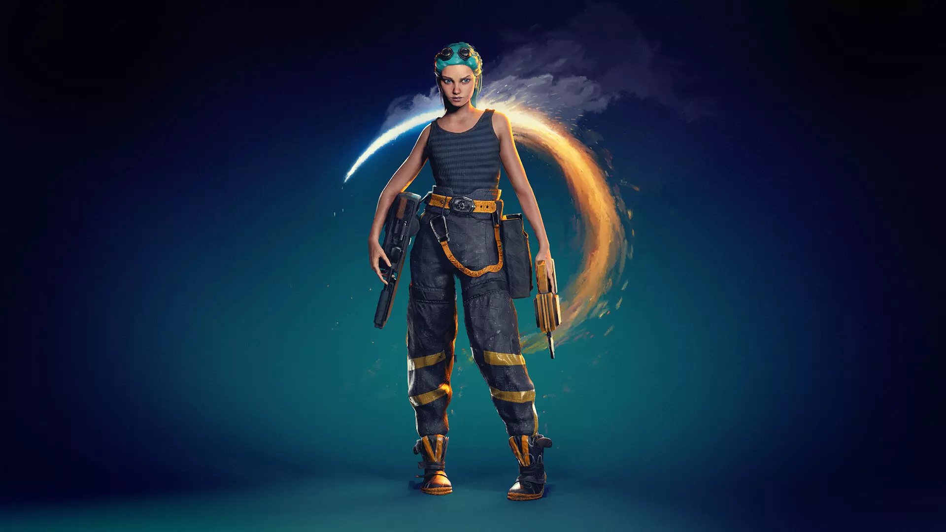 Engineer Girl game character Low-poly 3D model_0