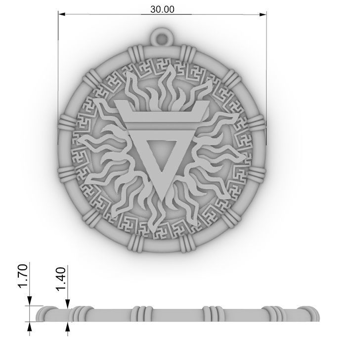Scandinavian Veles pendant 3D print model_3