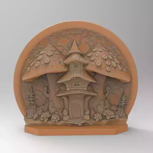 Fairy Mushroom House With Base 3D print model