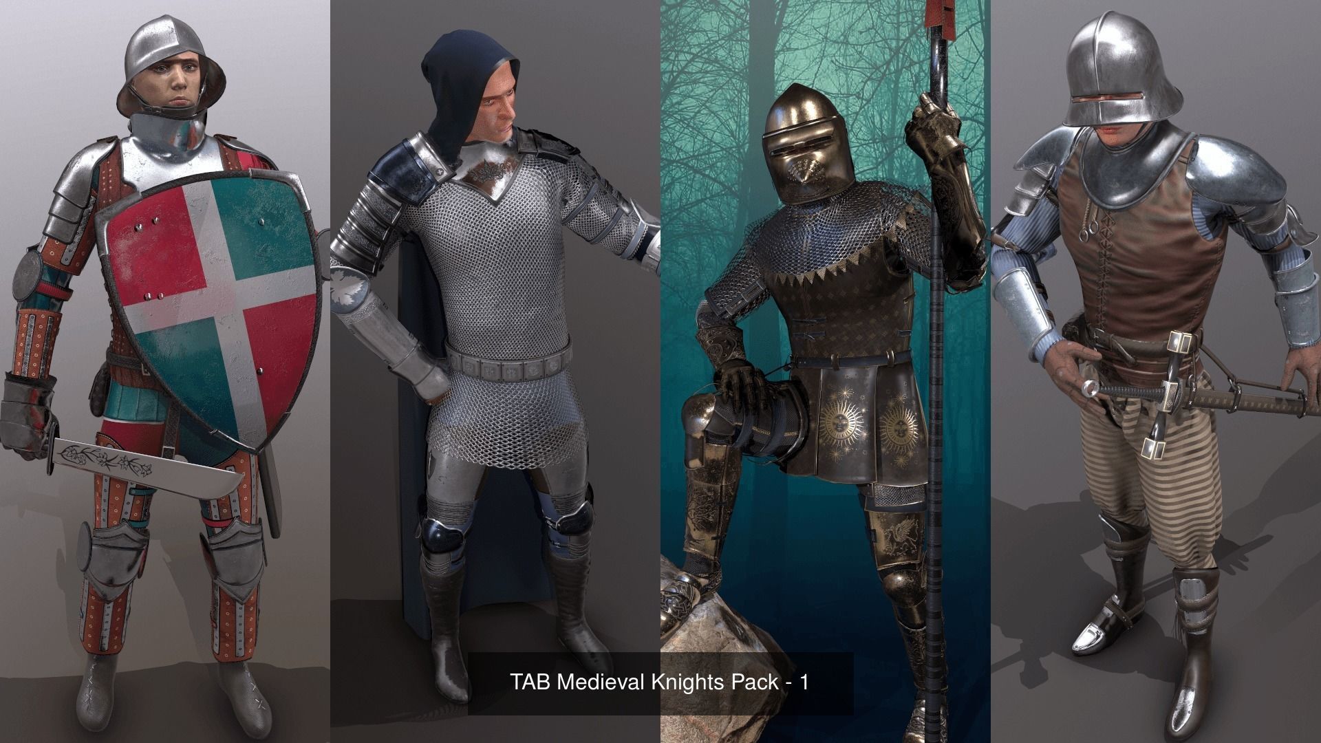 TAB Medieval Knights MEGA Pack - 1 3D Model Collection_4