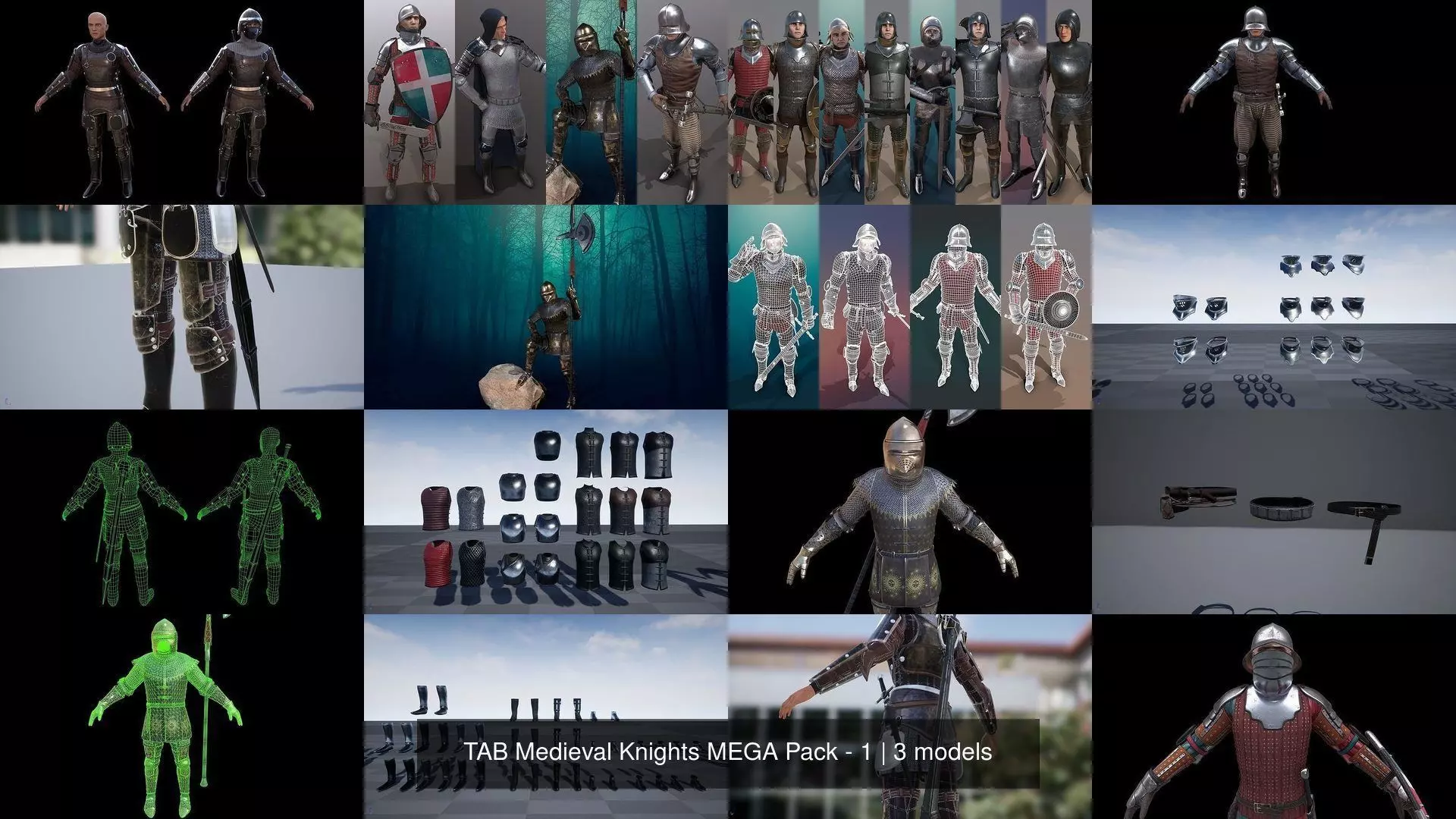 TAB Medieval Knights MEGA Pack - 1 3D Model Collection_0