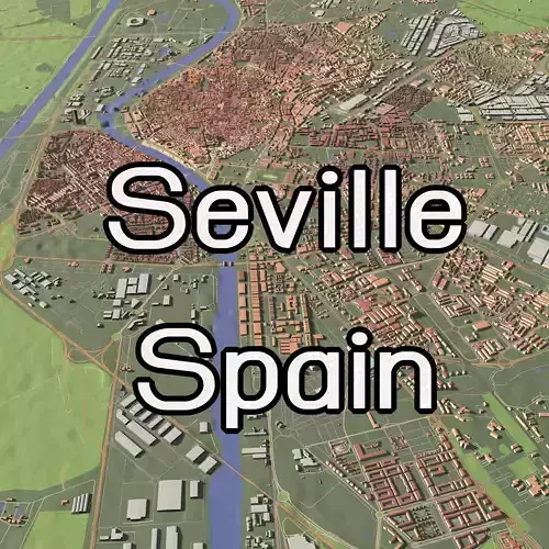 Seville Spain - city and urban 3D model