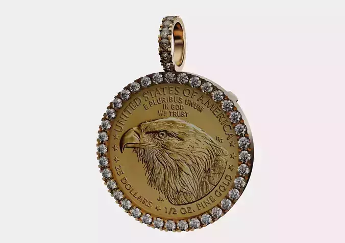 custom diamond half oz american gold eagle coin frame