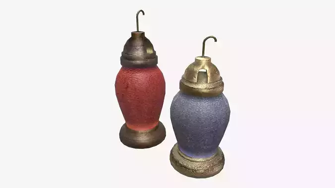Cemetery Candle Lamp Low-poly 3D model