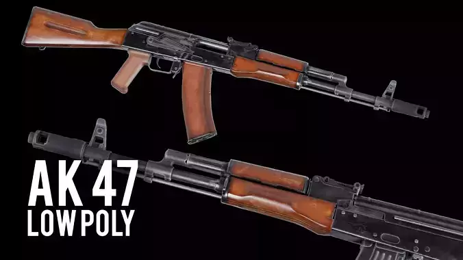 VR Ready Low Poly AK 47 Low-poly 3D model