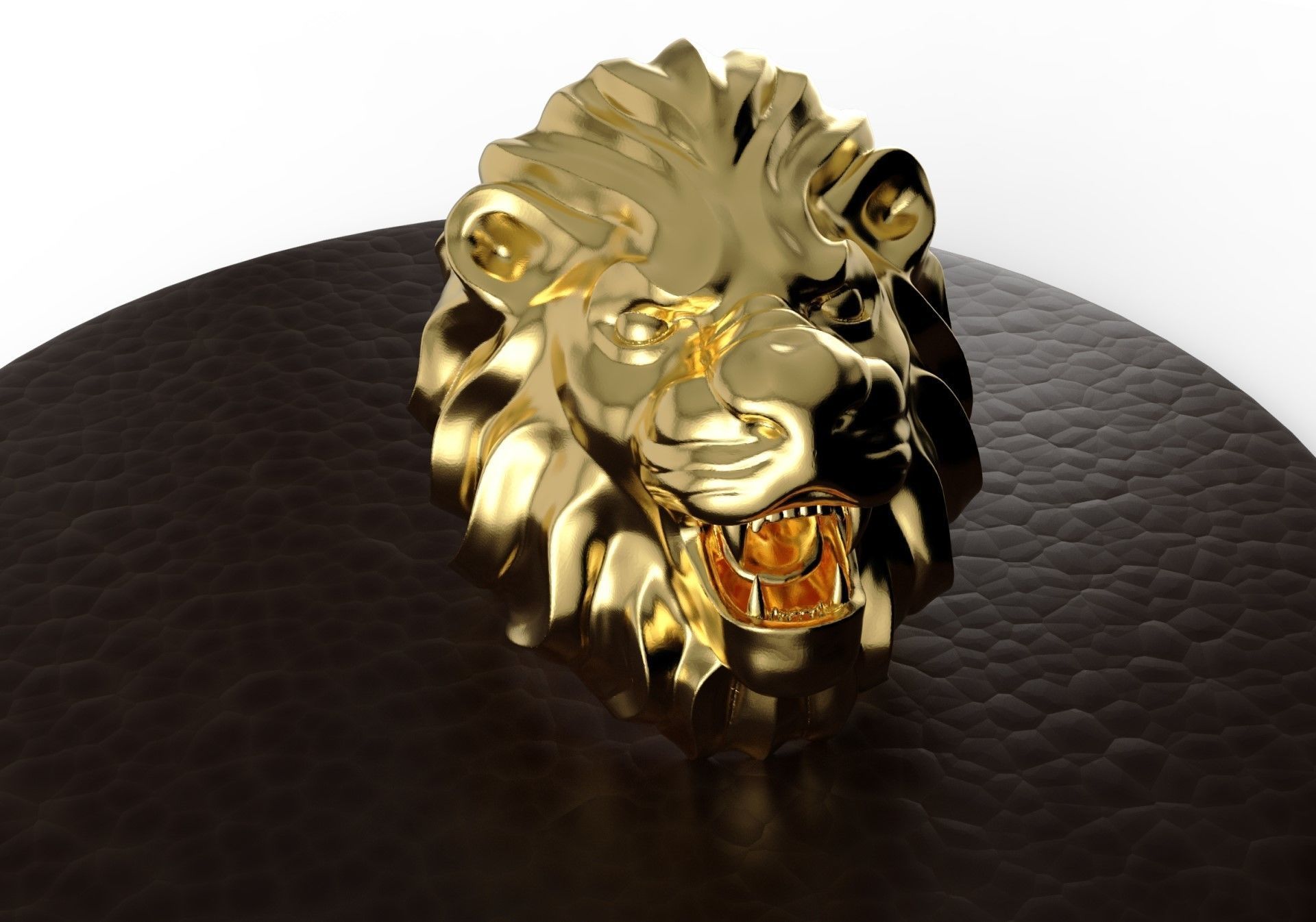 Lion Ring 3D print model_1