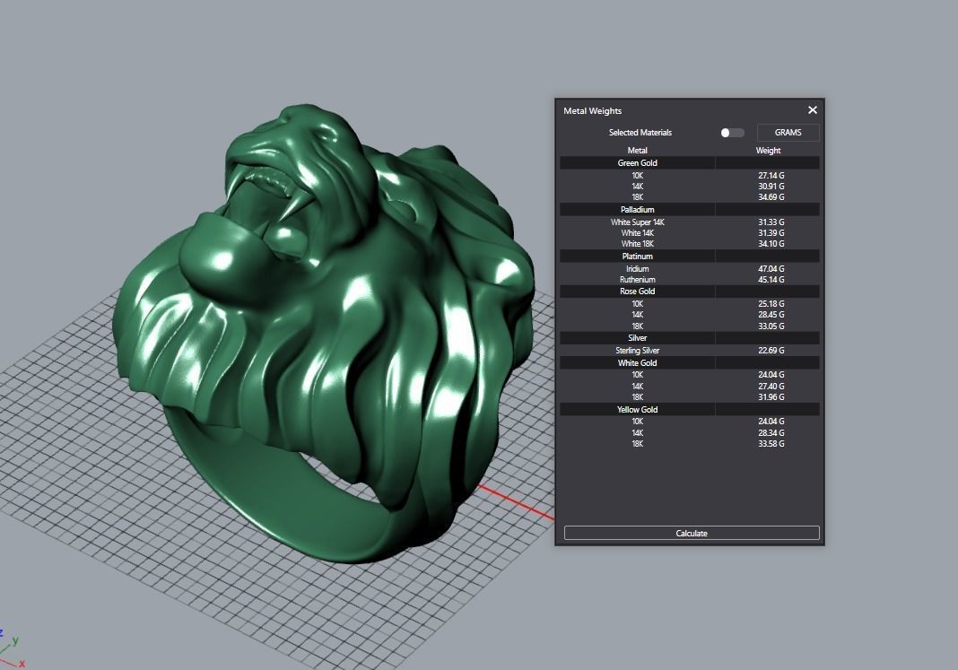 Lion Ring 3D print model_3