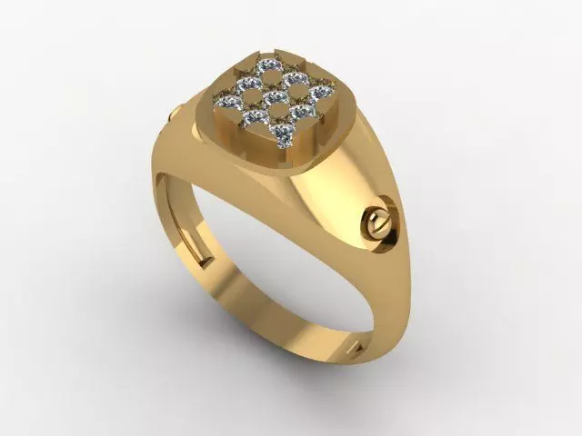 men ring for daimonds 3D print model