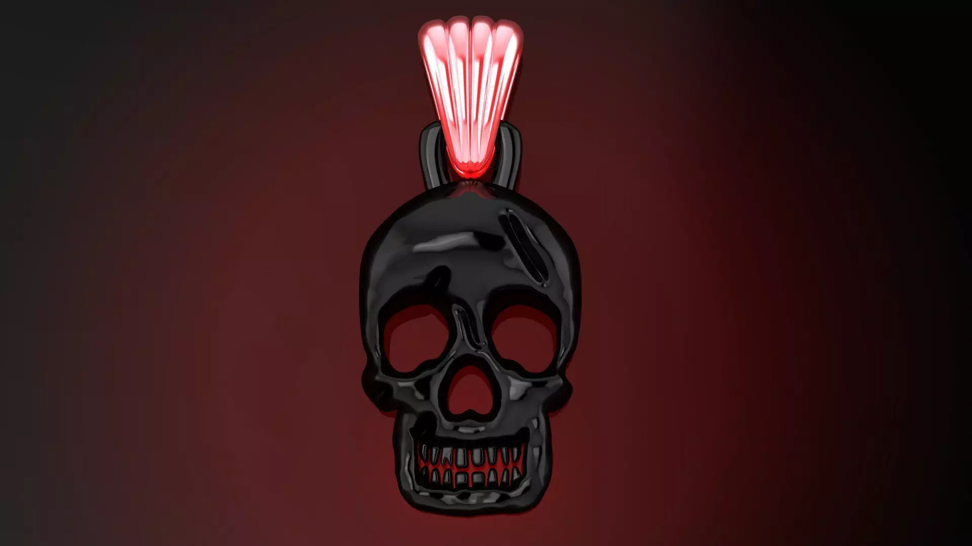 Skull pendent 3D print model_0
