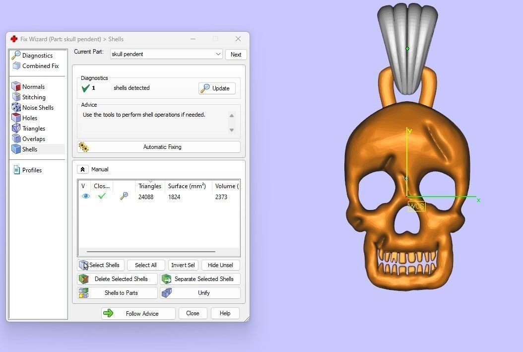 Skull pendent 3D print model_1