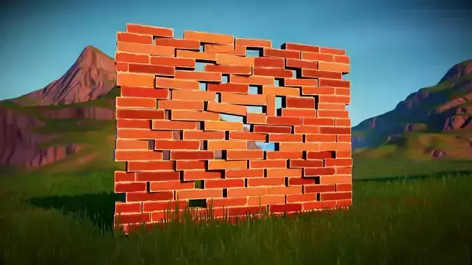 Fortnite Brick Wall 3D model