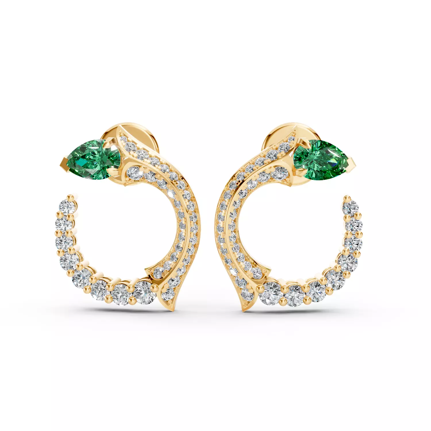 Pear Stone Unique Earrings 3D print model