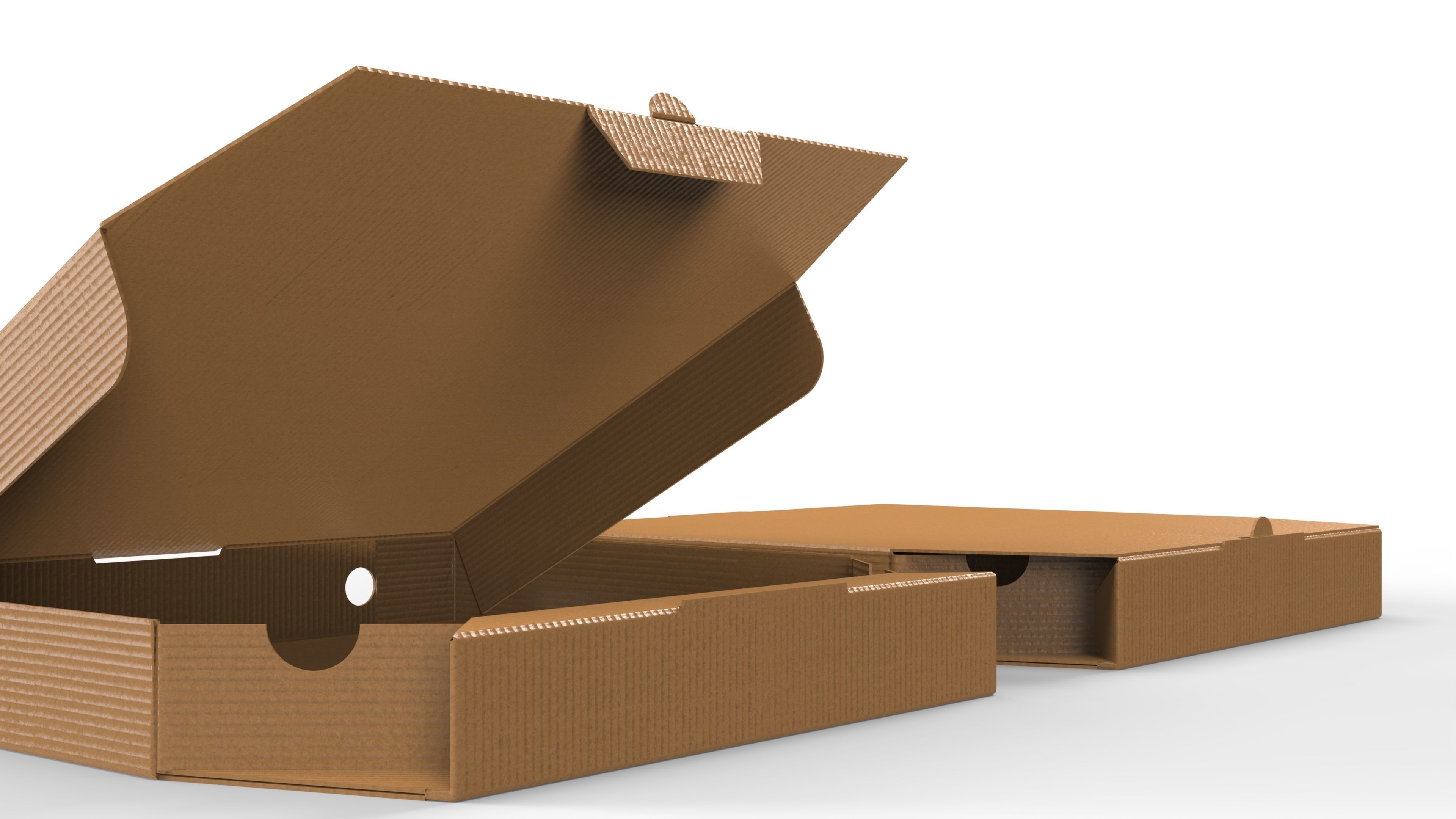 Pizza Cardboard Box Open and Close 375x375x50mm DIE-CUT IN FILES Texture_2