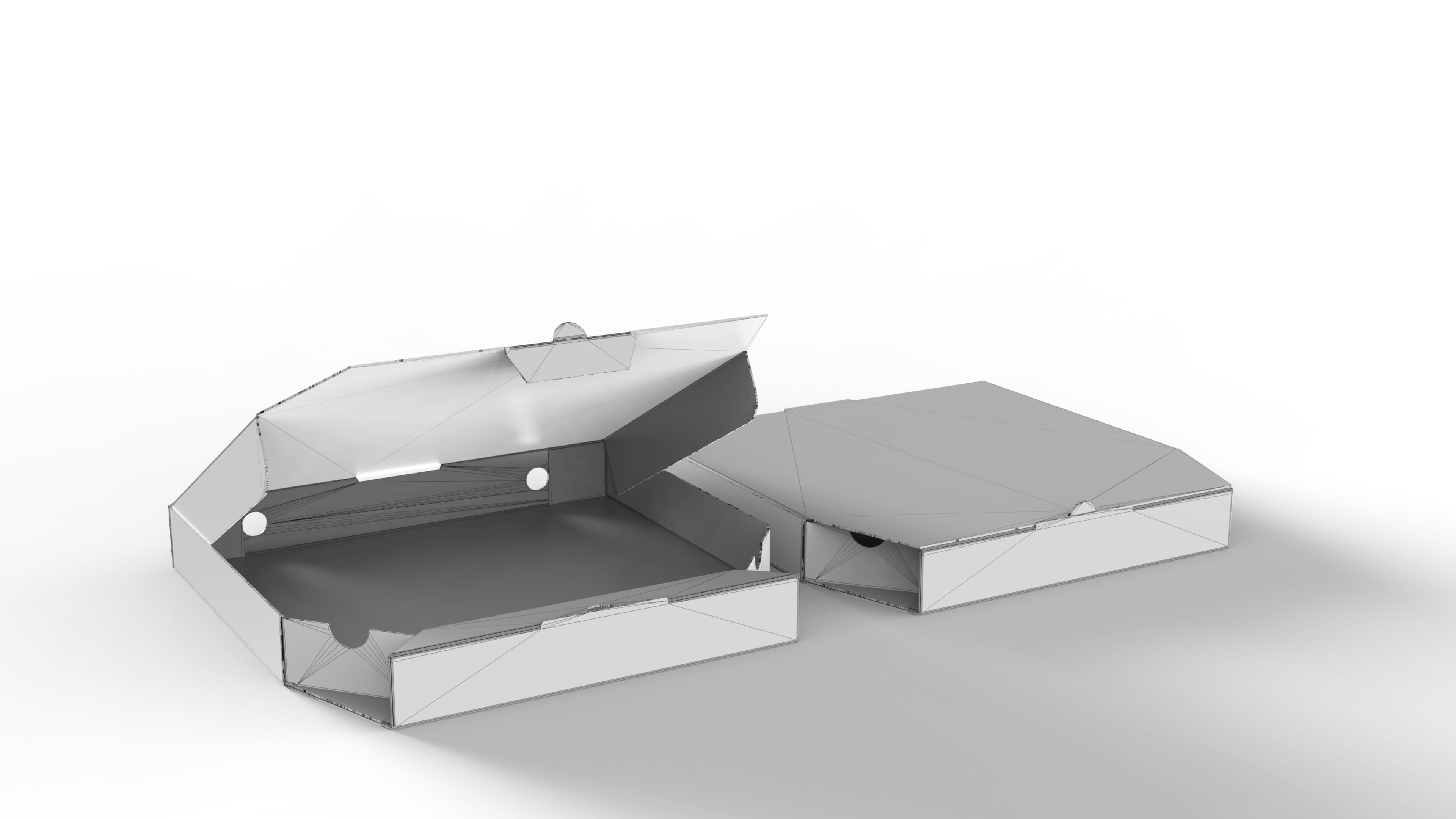 Pizza Cardboard Box Open and Close 375x375x50mm DIE-CUT IN FILES Texture_3