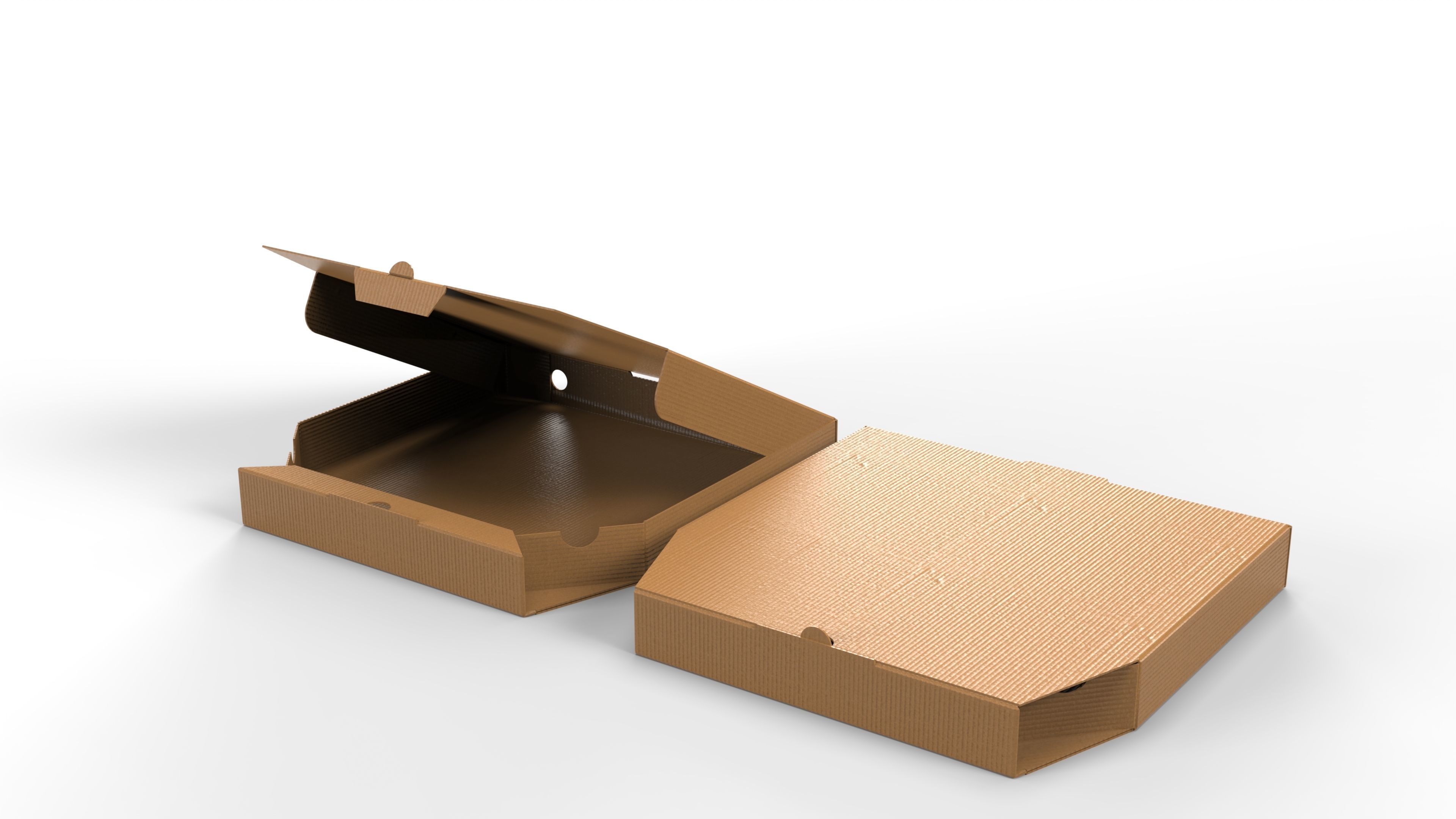 Pizza Cardboard Box Open and Close 375x375x50mm DIE-CUT IN FILES Texture_1