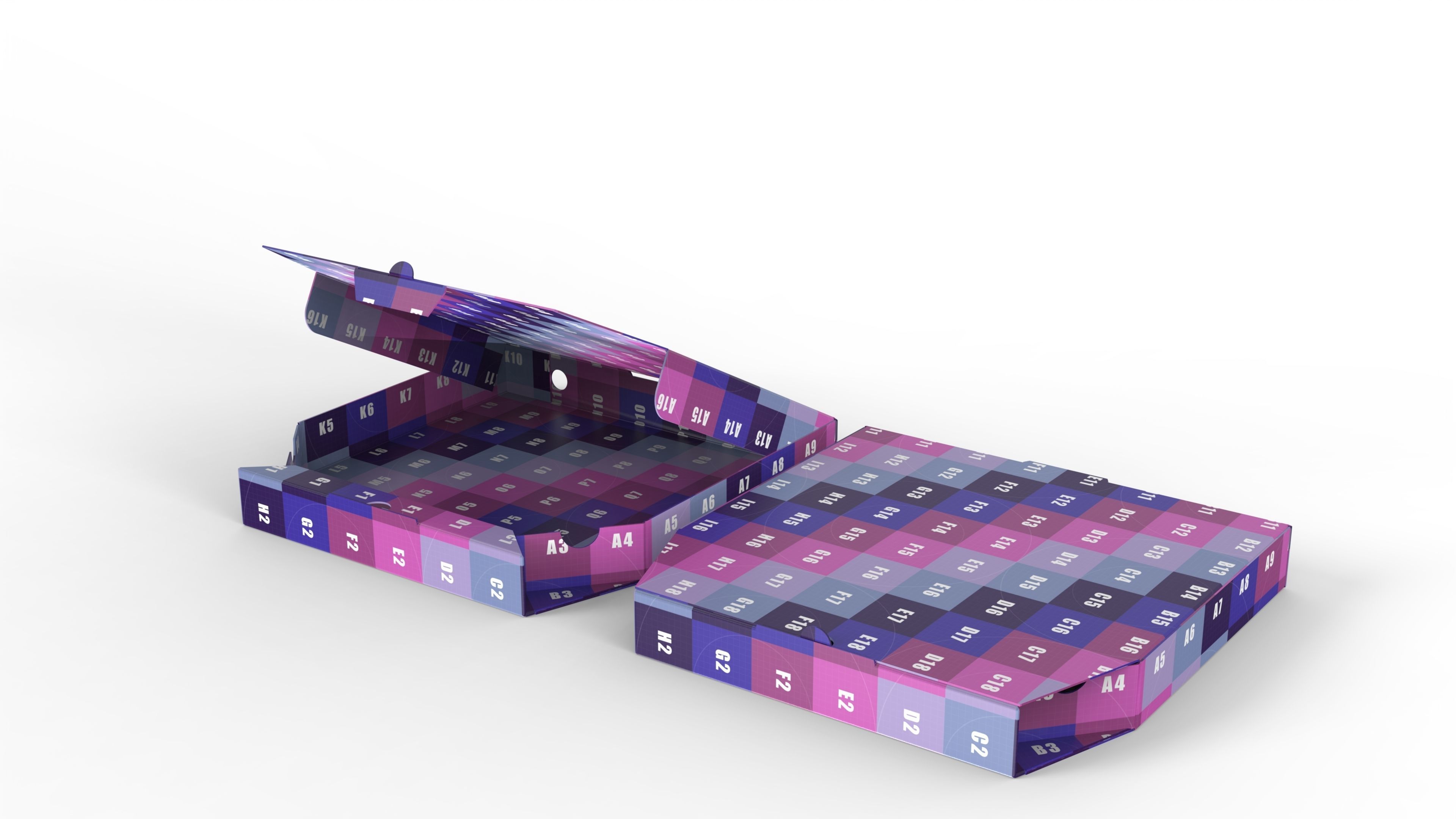 Pizza Cardboard Box Open and Close 375x375x50mm DIE-CUT IN FILES Texture_7