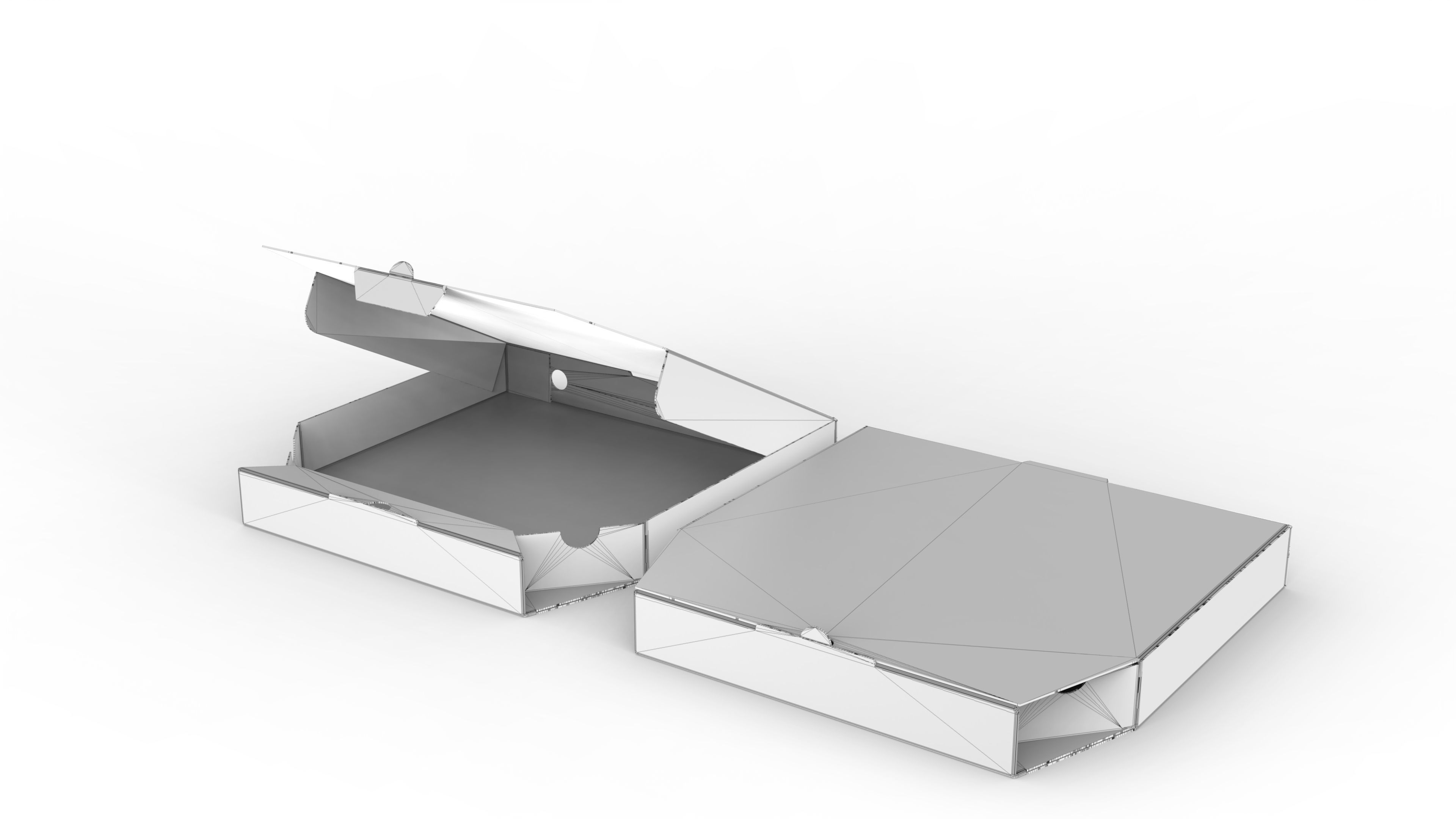 Pizza Cardboard Box Open and Close 375x375x50mm DIE-CUT IN FILES Texture_4