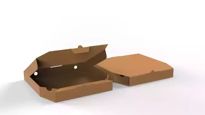 Pizza Cardboard Box Open and Close 375x375x50mm DIE-CUT IN FILES
