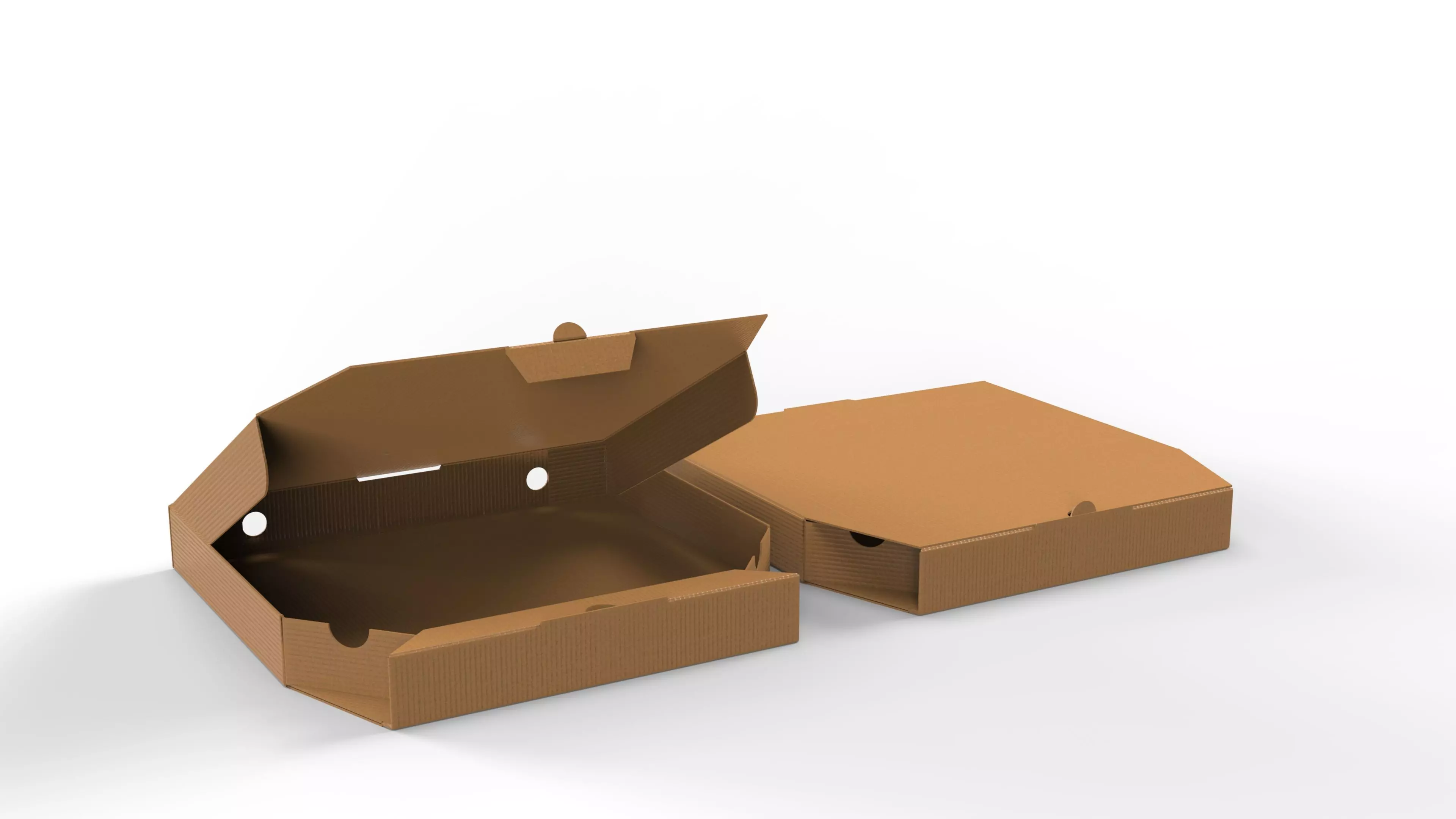 Pizza Cardboard Box Open and Close 375x375x50mm DIE-CUT IN FILES Texture_0