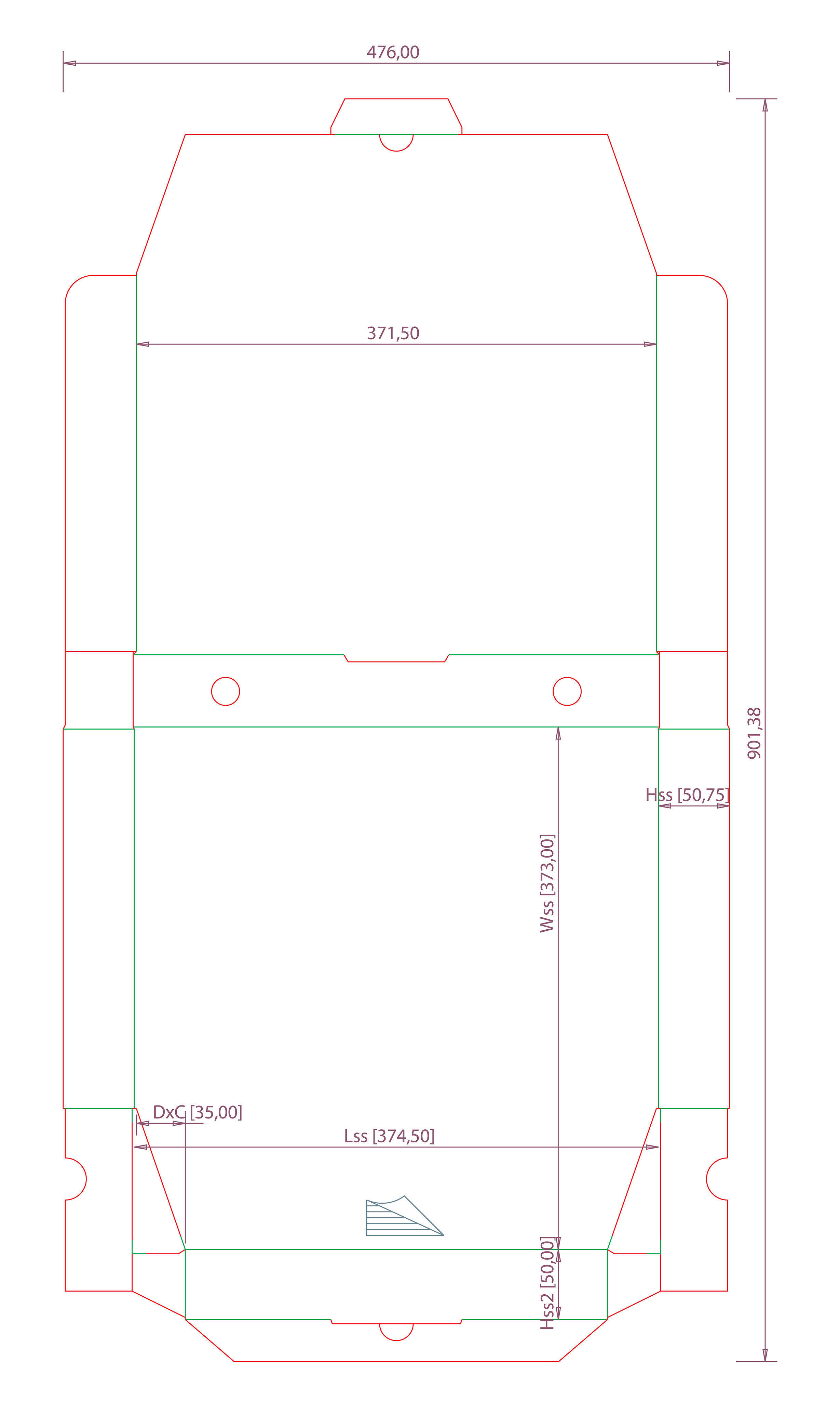 Pizza Cardboard Box Open and Close 375x375x50mm DIE-CUT IN FILES Texture_13