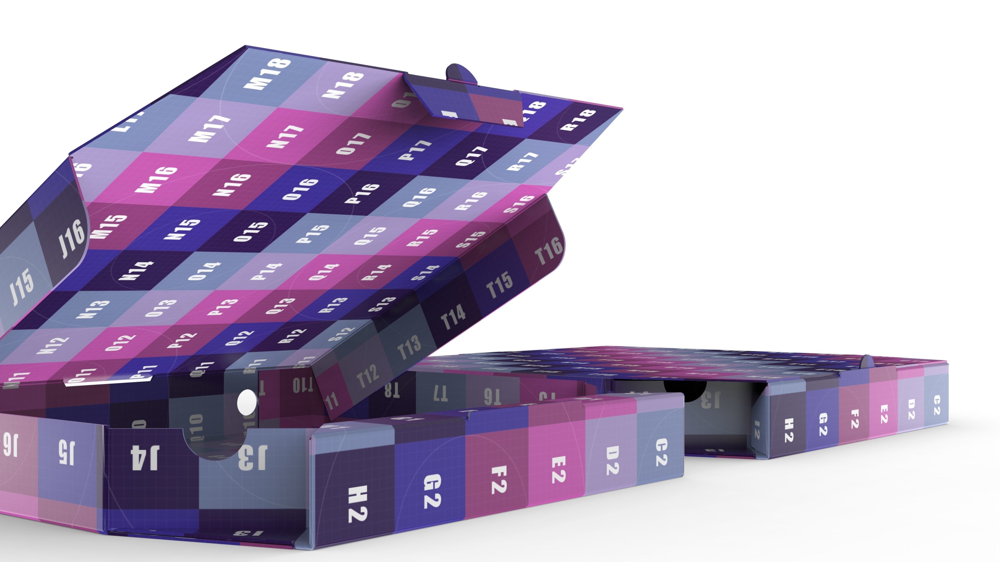 Pizza Cardboard Box Open and Close 375x375x50mm DIE-CUT IN FILES Texture_8