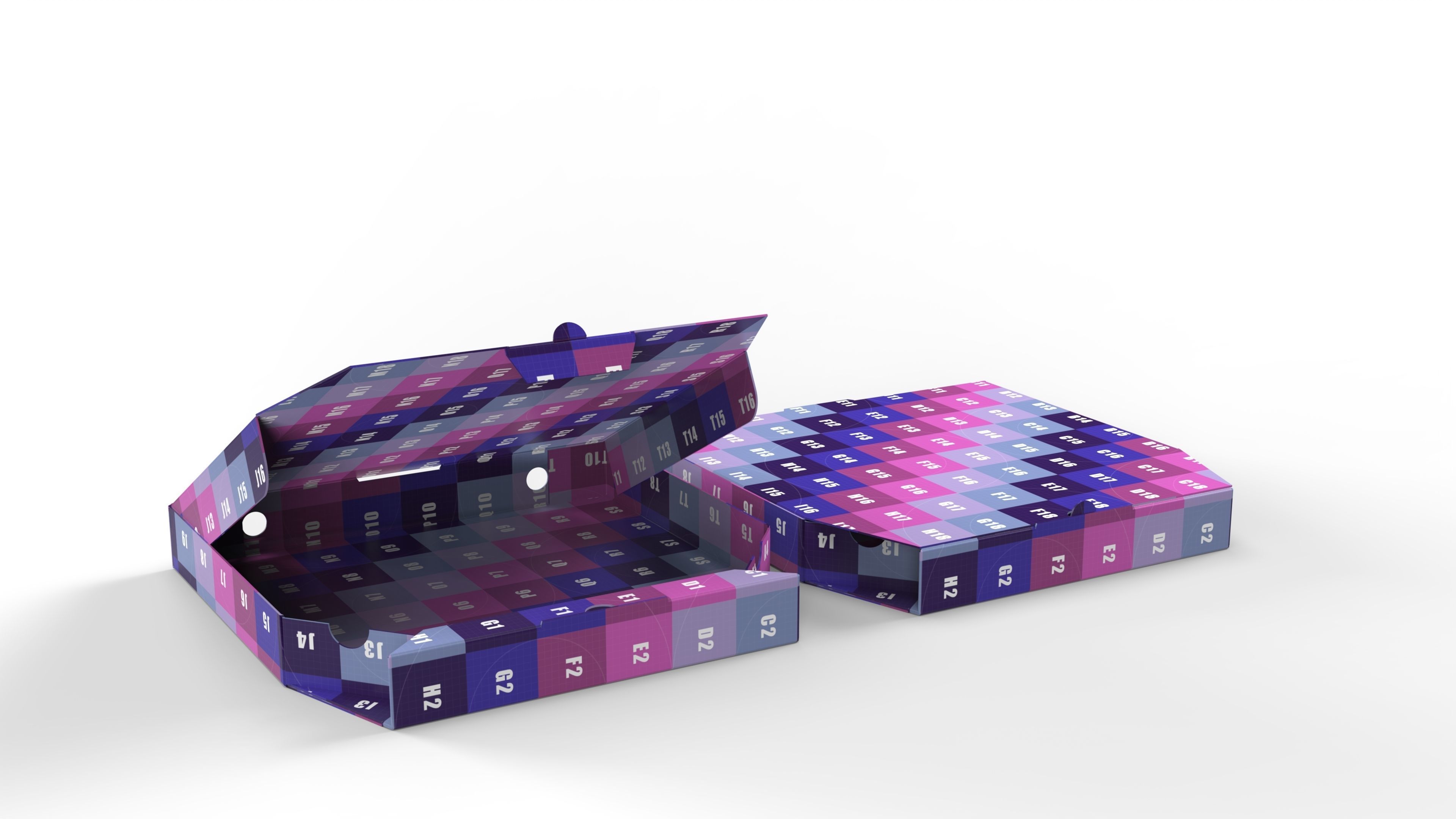 Pizza Cardboard Box Open and Close 375x375x50mm DIE-CUT IN FILES Texture_6