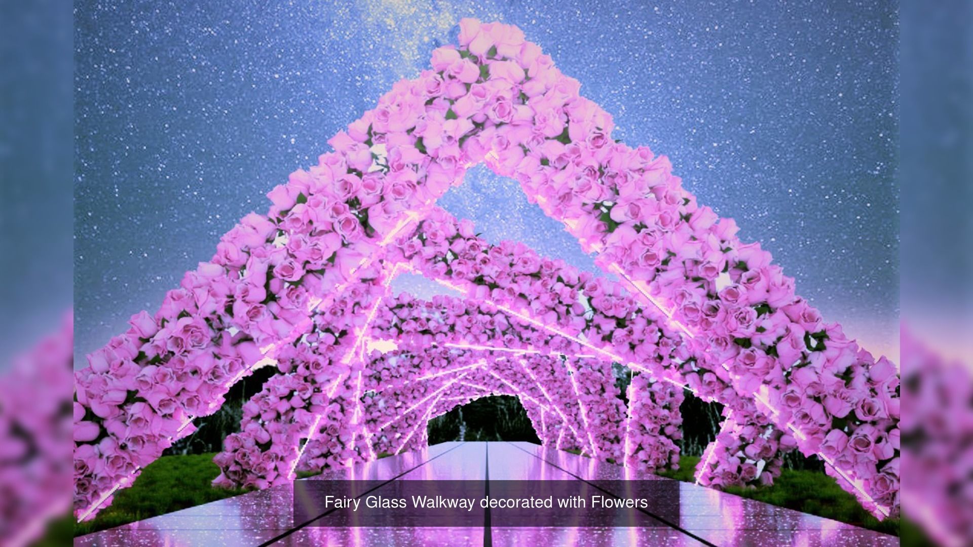 Fairy entrance walkway decorated with flowers 3D Model Collection_1