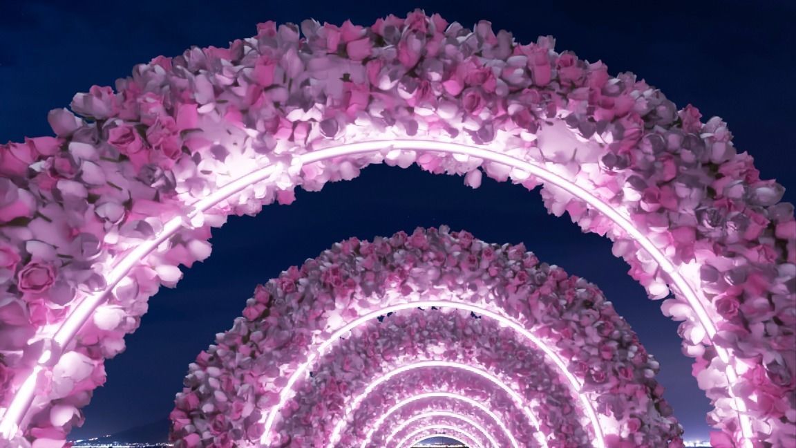 Fairy entrance walkway decorated with flowers 3D Model Collection_3