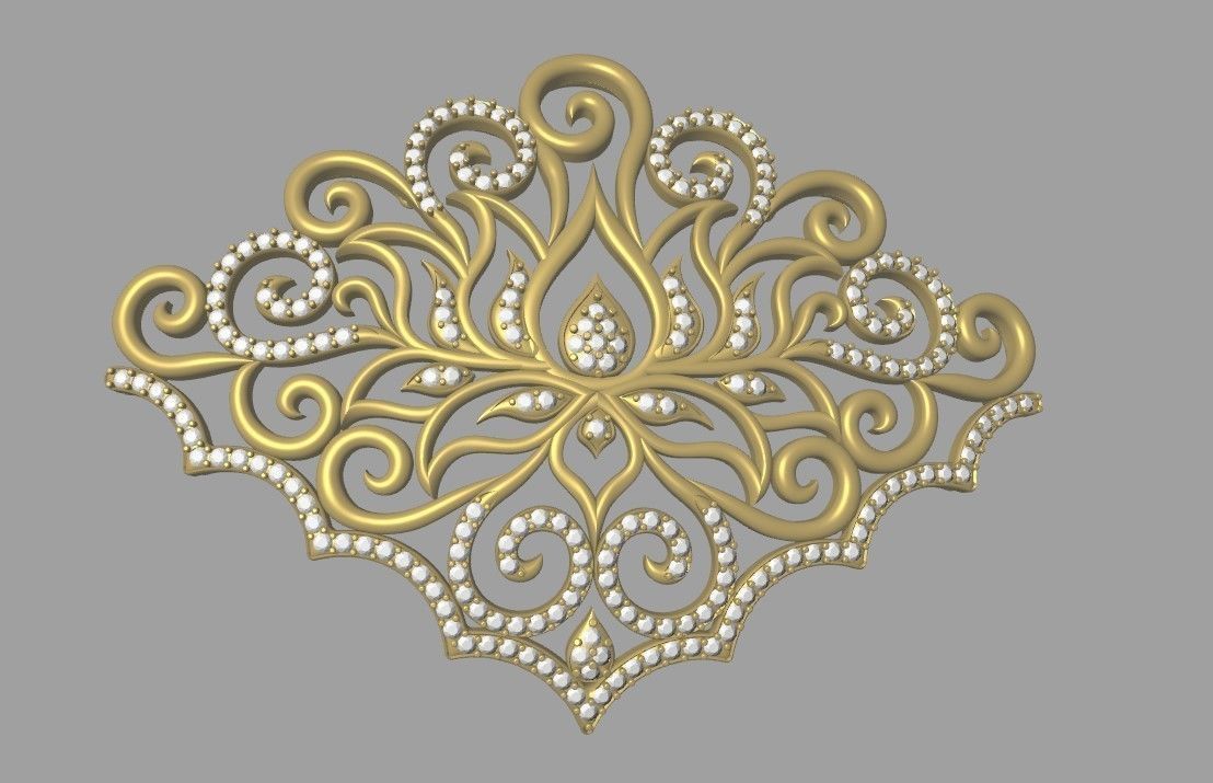 Lotus Flower Shape Pendent  3D print model_7