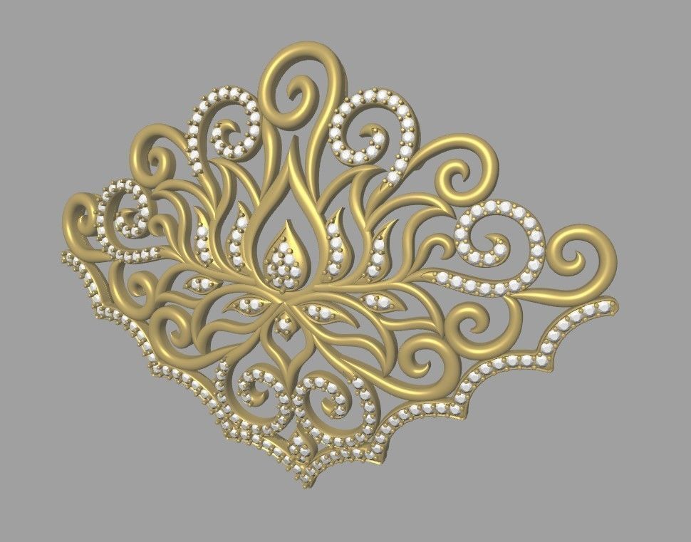 Lotus Flower Shape Pendent  3D print model_5